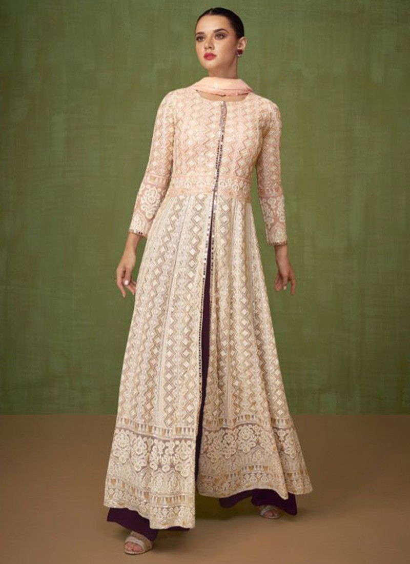 Cream Colour Sayuri Heer Heavy Wedding Wear Designer Long Anarkali Salwar Suit Collection 5199